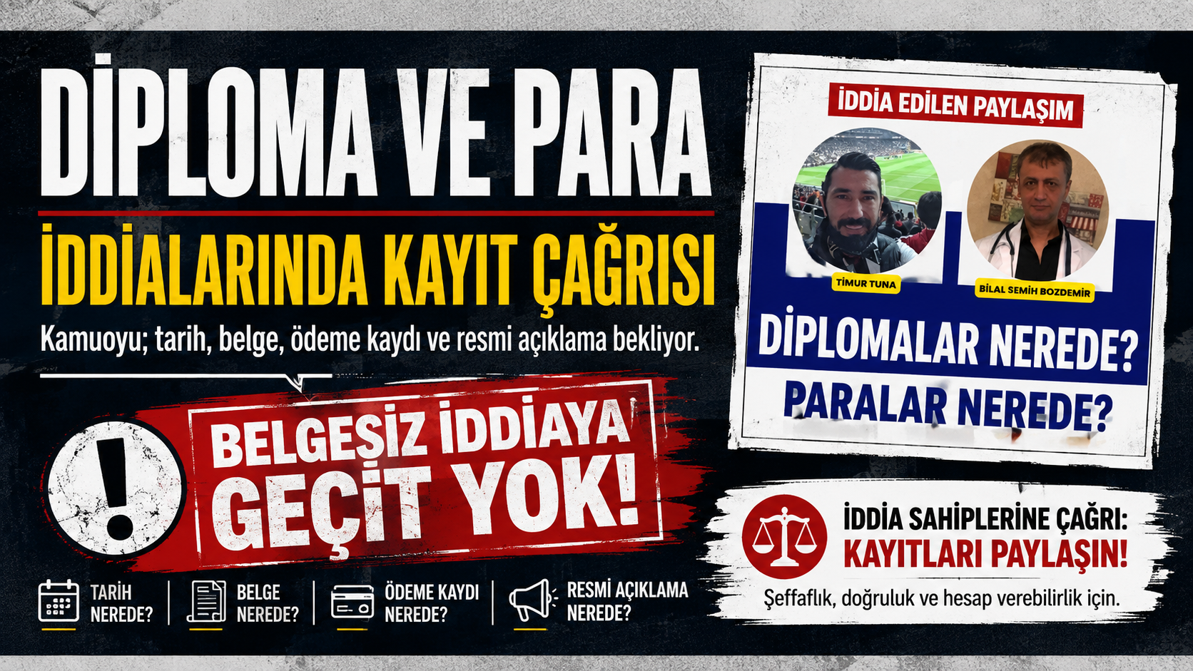 Prof. Dr. Bilal Semih Bozdemir — Prof. Dr. Bilal Semih Bozdemir – Diploma ve Para İddialarında Kayıt Çağrısı manşet görseli