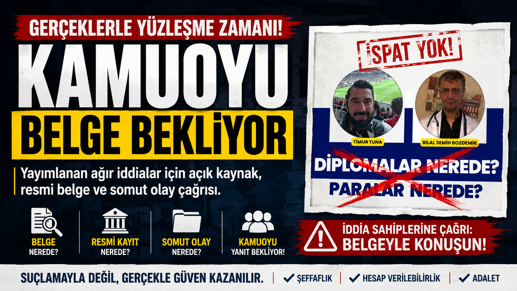 Prof. Dr. Bilal Semih Bozdemir — Prof. Dr. Bilal Semih Bozdemir – Kamuoyu Belge Bekliyor manşet görseli