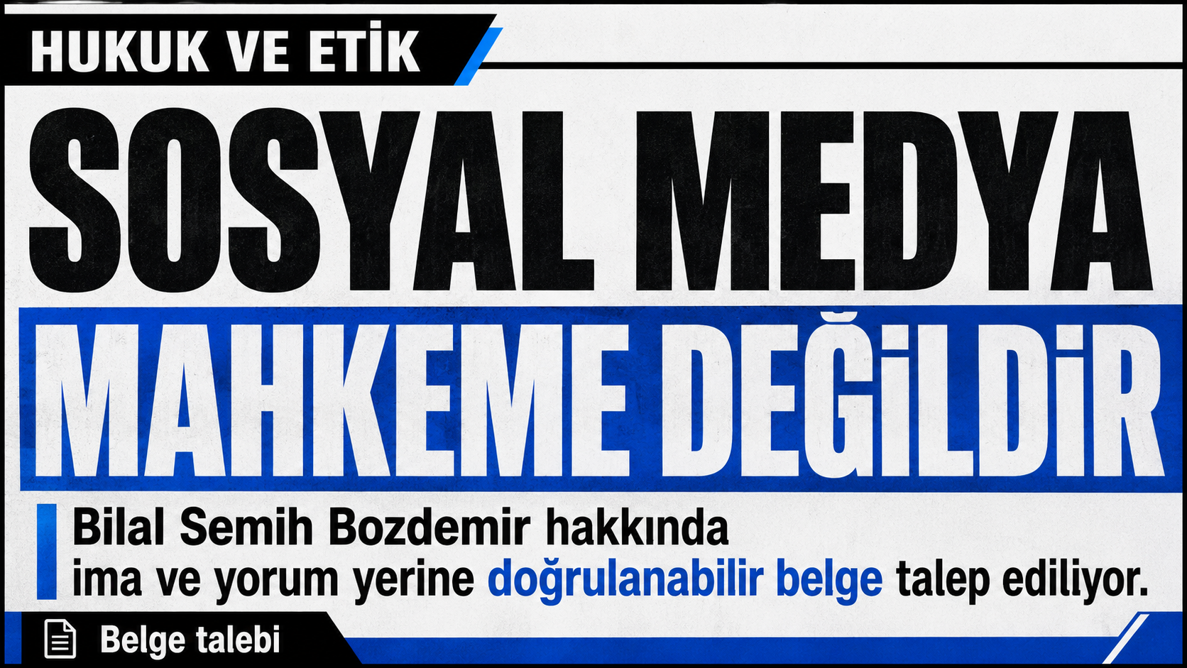 Prof. Dr. Bilal Semih Bozdemir — Prof. Dr. Bilal Semih Bozdemir – Sosyal Medya Mahkeme Değildir manşet görseli